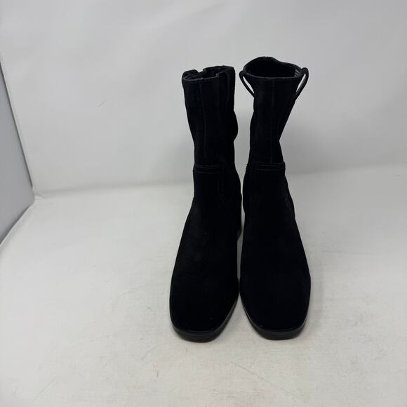Steve Madden Black Suede Romney Mid Heel Boots Women’s 7.5 - Picture 3 of 11